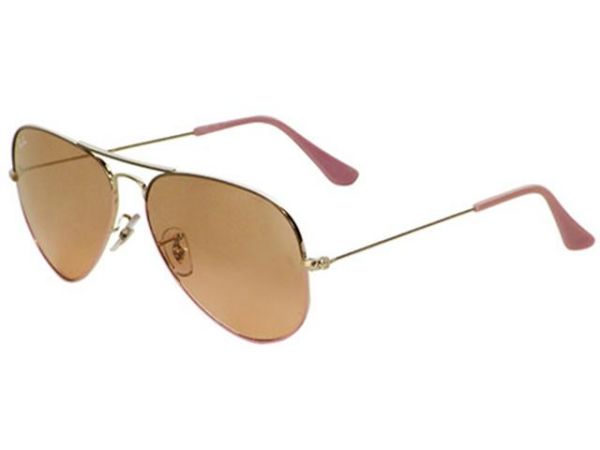 Ray Ban Aviador RB3025 Aviator Rosa e Prata Médio 58