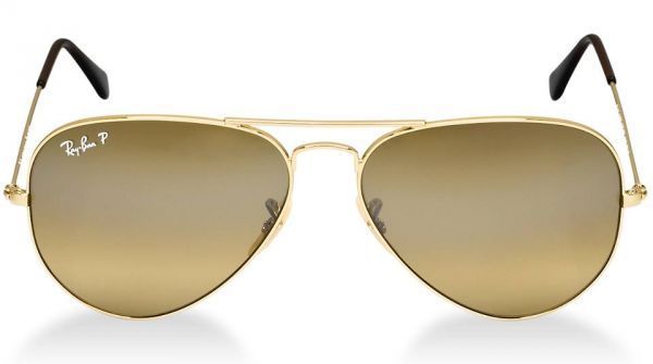 Ray-Ban RB3025 55 Aviador Polarizado Dourado/Marrom Degradê