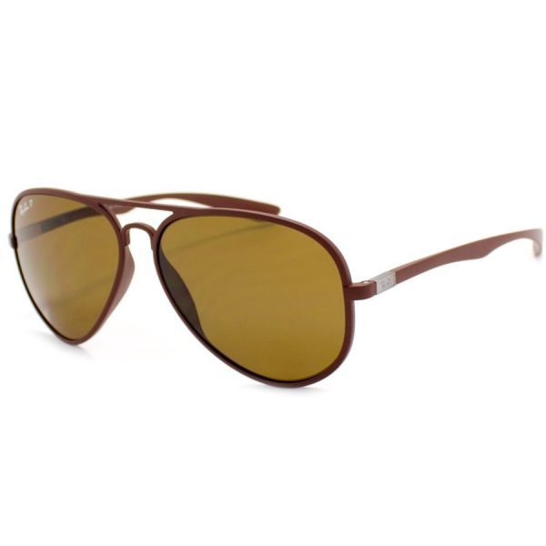 Ray Ban RB4180 881/83 Fosco Marrom / Lente Polarizada Marrom