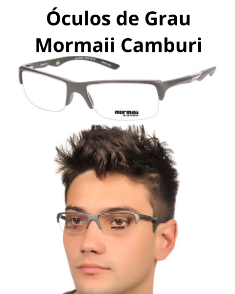 Armação Óculos de Grau Mormaii Camburi Air Médio Chumbo com Preto Masculino