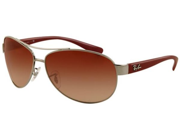 Ray Ban Metal RB3386/63 - Óculos de Sol Prata e Vinho