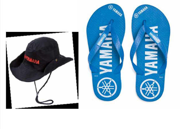 KIT YAMAHA-CHINELO E CHAPÉU.