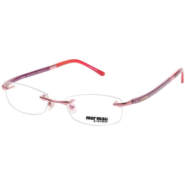 Armação de Óculos de Grau Mormaii MO1236 Parafusado Pequeno Rosa Claro Brilho Feminino
