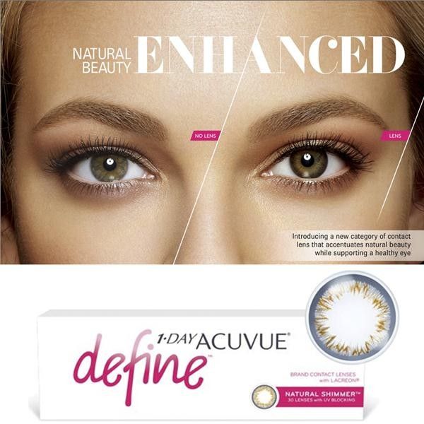 1 DAY ACUVUE DEFINE SHIMMER (EFEITO REALCE MÉDIO CAIXA COM 30 LENTES 15 PARES DO MESMO GRAU