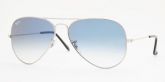 RAY-BAN RB3025 LARGE METAL SILVER CRYSTAL GRADIENT LIGHT BLUE