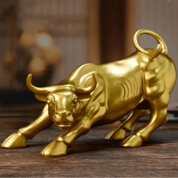 Touro de Wall Street Dourado – Bazar Coisas de Boteco