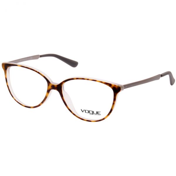 Óculos de Grau Vogue VO2866 Marrom Demi Fosco com Grafite Feminino Acetato Médio