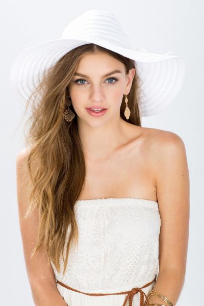 Chapéu de Palha Grande Brim Branco