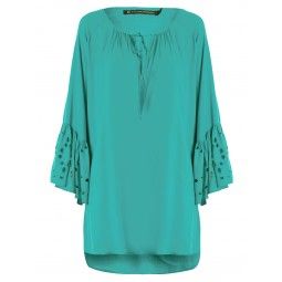 SAÍDA DE PRAIA VERDE MANGA LONGA DECOTE V-KAFTAN