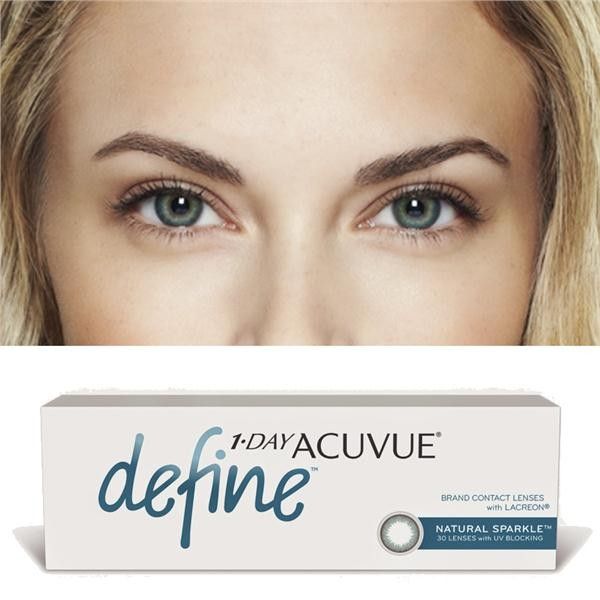 1 DAY ACUVUE DEFINE SPARKLE EFEITO REALCE LEVE CAIXA COM 30 LENTES 15 PARES DO MESMO GRAU