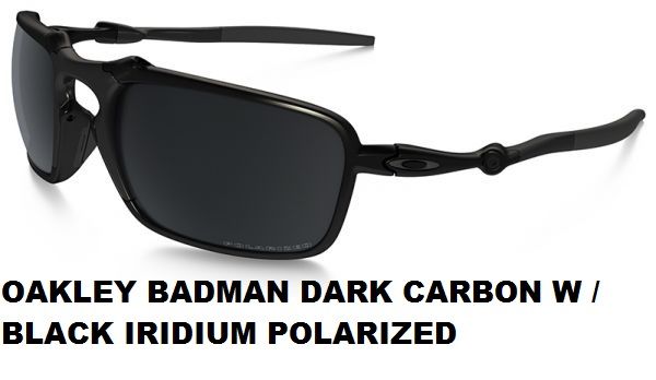 OAKLEY BADMAN DARK CARBON W / BLACK IRIDIUM POLARIZED