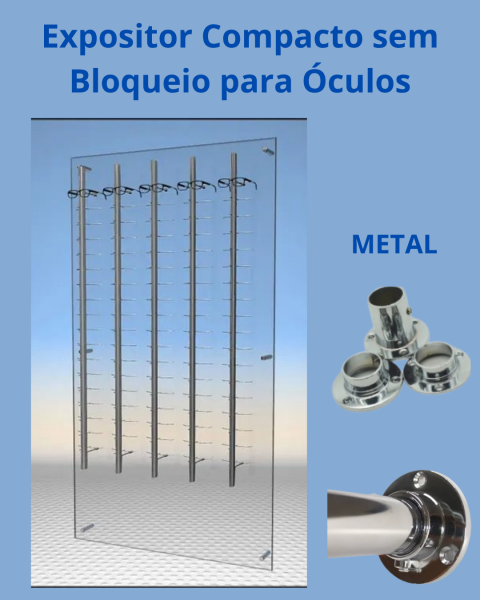 Suporte de Óculos Parede Aluminium