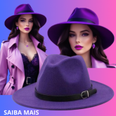 Chapéu feminino roxo luxo