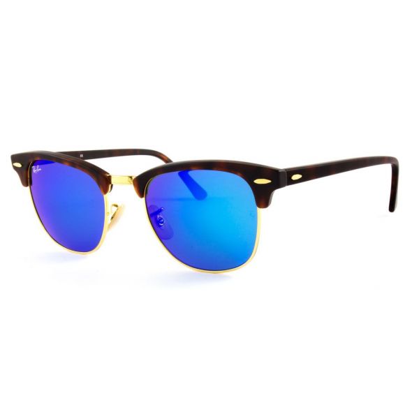 Ray-Ban RB3016 1145/17 51 Azul Espelhado Clubmaster Médio - Óculos de Sol