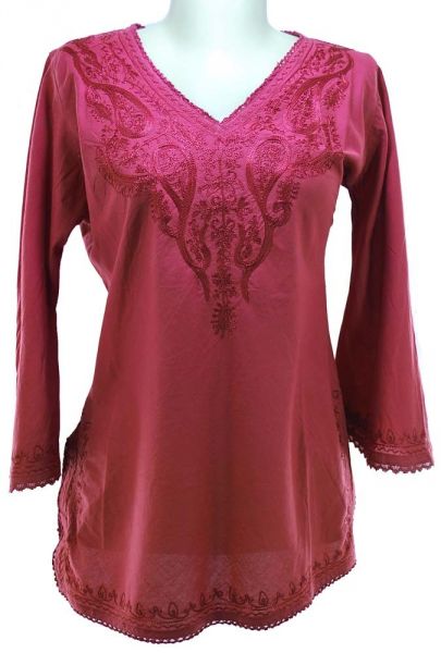 BLUSA ALGODÃO BORDADA COM LANTEJOULAS