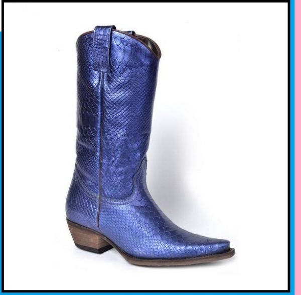 Bota D'Milton Azul Metálico Feminina