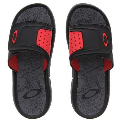 Chinelo Oakley Supercoil Slide Preto e Vermelho