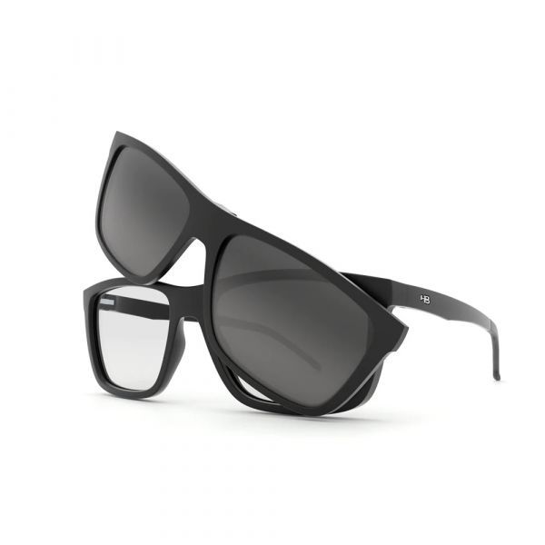 Óculos De Grau HB 0380 Switch Clip On Matte Black / Polarized Gray