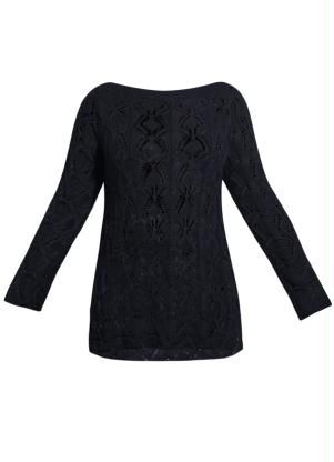 Blusa Tricô Preto Plus Size