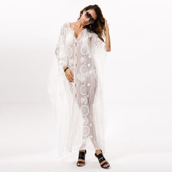 vestido branco de renda transparente