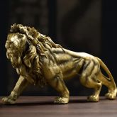 Escultura Leão Dourado - Bazar Coisas de Boteco