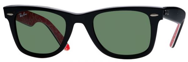 Óculos Rayban Wayfarer Médio Preto Com Vermelho RB2140