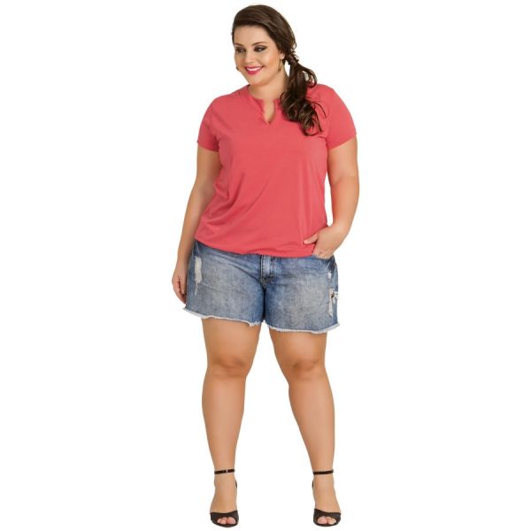 Blusa Feminina Coral Plus Size