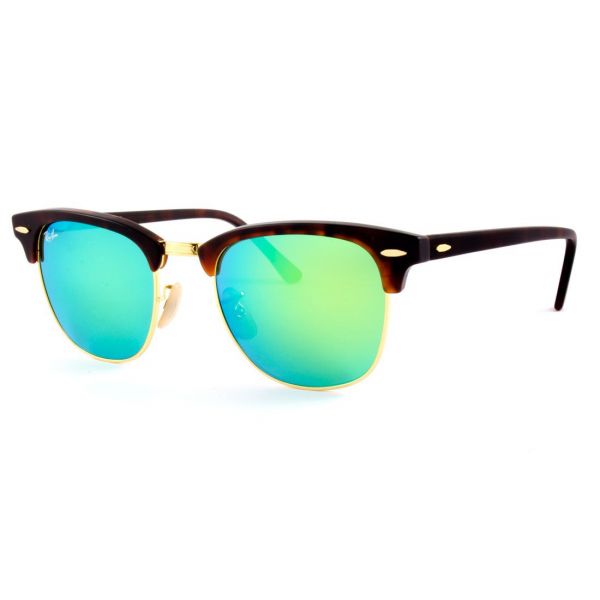 Ray-Ban RB3016 1145/19 51 Verde Espelhado Clubmaster Médio - Óculos de Sol