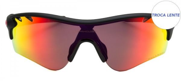 OAKLEY Radarlock Path Vented / Positive Red Iridium Polarized / Lente Extra 9181 - Preto/Vermelho