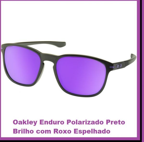Oakley Enduro Polarizado Preto Brilho com Roxo Espelhado