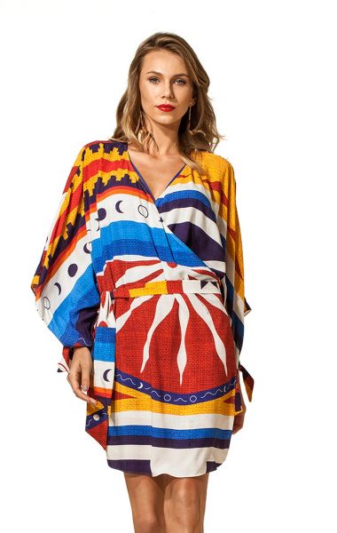 Kaftan Estampado Amarração