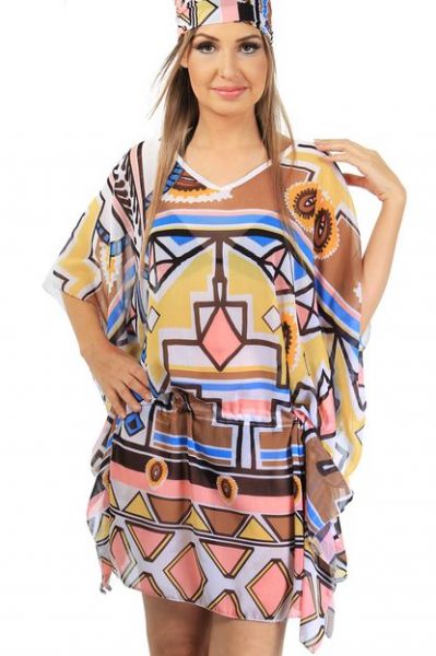 Kaftan comprimento nos joelhos MULTICOLOR