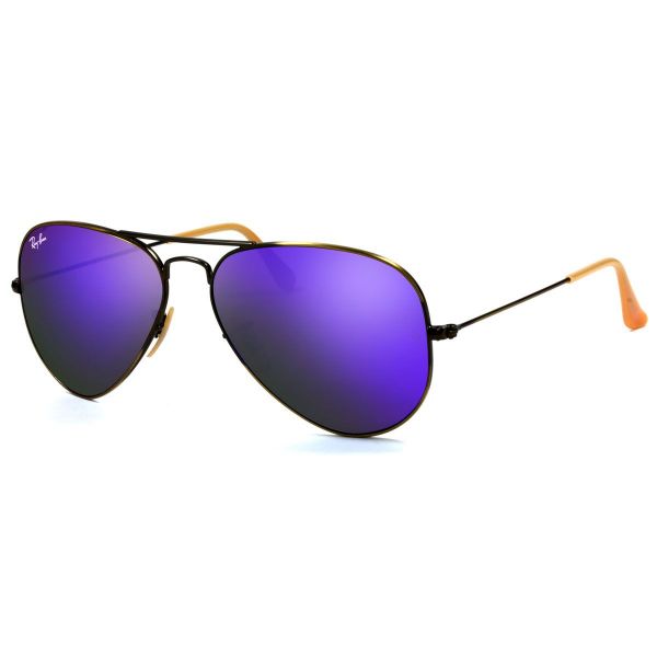 Ray-Ban RB3025 167/68 58 Aviator Médio Azul/Violeta Espelhado - Óculos de Sol